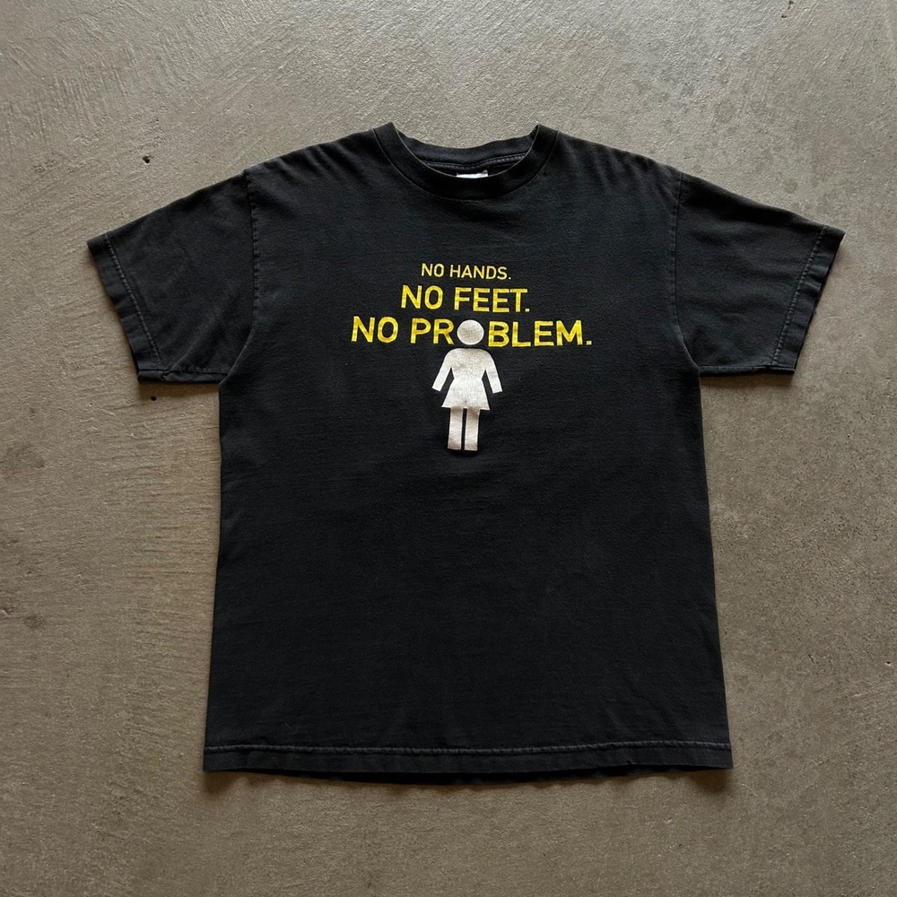 Vintage Girl Skateboards Shirt Size Medium Black No Hands No Feet No Problem